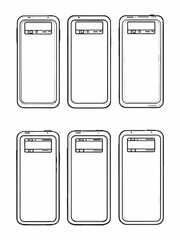 High-capacity black power bank line art concept.eps