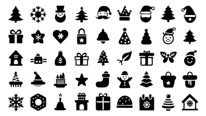 Christmas Icon Set with 50 Hand-Drawn Icons Ideal for Your Seasonal Design Needs