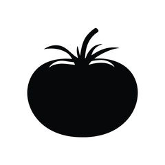 tomato vector silhouette icon - perfect for food, farming, or nutrition concepts.