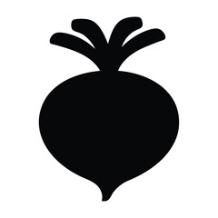 turnip vector silhouette icon - perfect for food, farming, or nutrition concepts.