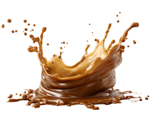 Brown Liquid Splash on Transparent Background, PNG