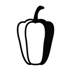 yellow bell pepper vector silhouette icon - perfect for food, farming, or nutrition concepts.