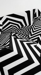 Black & White Abstract: Geometric Illusion, Depth & Texture