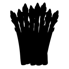 asparagus spear vector silhouette icon - perfect for food, farming, or nutrition concepts.