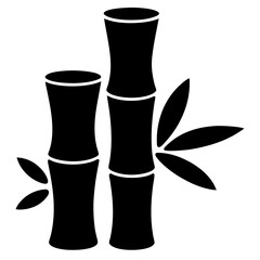 bamboo shoots vector silhouette icon - perfect for food, farming, or nutrition concepts.