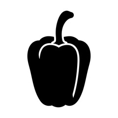 bell pepper vector silhouette icon - perfect for food, farming, or nutrition concepts.