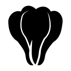 bok choy vector silhouette icon - perfect for food, farming, or nutrition concepts.