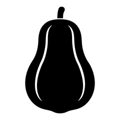 butternut squash vector silhouette icon - perfect for food, farming, or nutrition concepts.