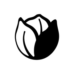 cabbage vector silhouette icon - perfect for food, farming, or nutrition concepts.