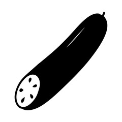 cucumber slice vector silhouette icon - perfect for food, farming, or nutrition concepts.