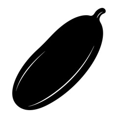 cucumber vector silhouette icon - perfect for food, farming, or nutrition concepts.