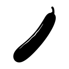 cucumber vector silhouette icon - perfect for food, farming, or nutrition concepts.