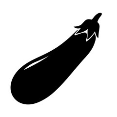 eggplant vector silhouette icon - perfect for food, farming, or nutrition concepts.