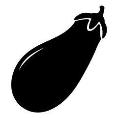 eggplant vector silhouette icon - perfect for food, farming, or nutrition concepts.