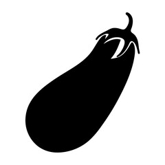 eggplant vector silhouette icon - perfect for food, farming, or nutrition concepts.
