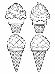 Ice cream minimalist line art simple design concept.eps