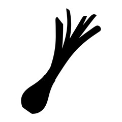 Obraz premium green onion vector silhouette icon - perfect for food, farming, or nutrition concepts.