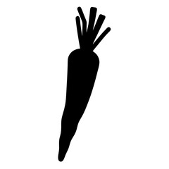 horseradish root vector silhouette icon - perfect for food, farming, or nutrition concepts.