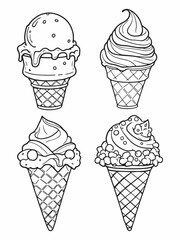 Ice cream simple line art elegant modern design.eps