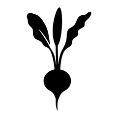 kohlrabi vector silhouette icon - perfect for food, farming, or nutrition concepts.