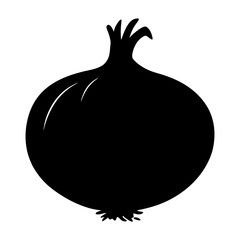 onion vector silhouette icon - perfect for food, farming, or nutrition concepts.