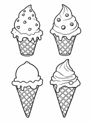 Ice cream sleek line art style artistic expression.eps