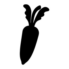 radish vector silhouette icon - perfect for food, farming, or nutrition concepts.