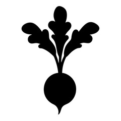 radish vector silhouette icon - perfect for food, farming, or nutrition concepts.
