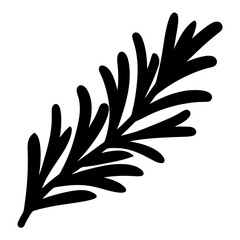 rosemary sprig vector silhouette icon - perfect for food, farming, or nutrition concepts.