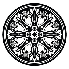 Circular pattern in the form of a mandala. Henna tattoo mandala. Mehndi style. Decorative pattern in oriental style. Coloring book page.