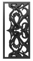Ornate Black Metal Gate Design Architectural Detail Fence Pattern Decorative Screen Laser Cut...