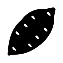 sweet potato vector silhouette icon - perfect for food, farming, or nutrition concepts.