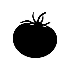 tomato vector silhouette icon - perfect for food, farming, or nutrition concepts.