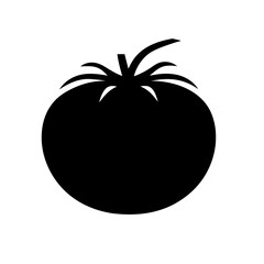 tomato vector silhouette icon - perfect for food, farming, or nutrition concepts.