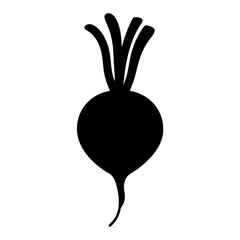 turnip vector silhouette icon - perfect for food, farming, or nutrition concepts.