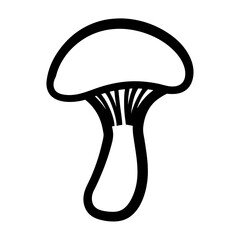 white mushroom vector silhouette icon - perfect for food, farming, or nutrition concepts.