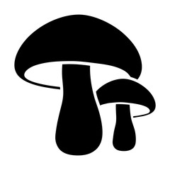 white mushroom vector silhouette icon - perfect for food, farming, or nutrition concepts.