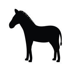 zebra vector silhouette icon - , ideal for wildlife, safari, and animal-themed illustrations.