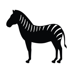 zebra vector silhouette icon - , ideal for wildlife, safari, and animal-themed illustrations.