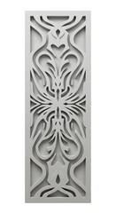 Decorative Laser Cut Panel Design Intricate White Pattern on white background