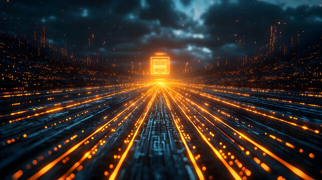 Abstract light trails convergence energy movement background