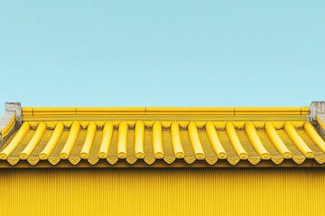 Mockup yellow chinese style roof