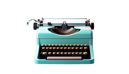 an old typewriter isolated on transparent background