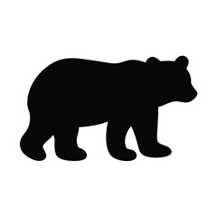 bear vector silhouette icon - , ideal for wildlife, safari, and animal-themed illustrations.