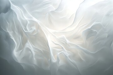 Obraz premium Delicate folds of sheer white fabric illuminated.