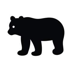 bear vector silhouette icon - , ideal for wildlife, safari, and animal-themed illustrations.