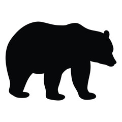 bear vector silhouette icon - , ideal for wildlife, safari, and animal-themed illustrations.