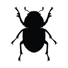 beetle vector silhouette icon - , ideal for wildlife, safari, and animal-themed illustrations.