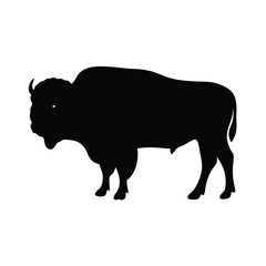 buffalo vector silhouette icon - , ideal for wildlife, safari, and animal-themed illustrations.