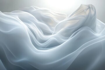 Obraz premium Elegant, flowing fabric drapery, soft light illuminates.